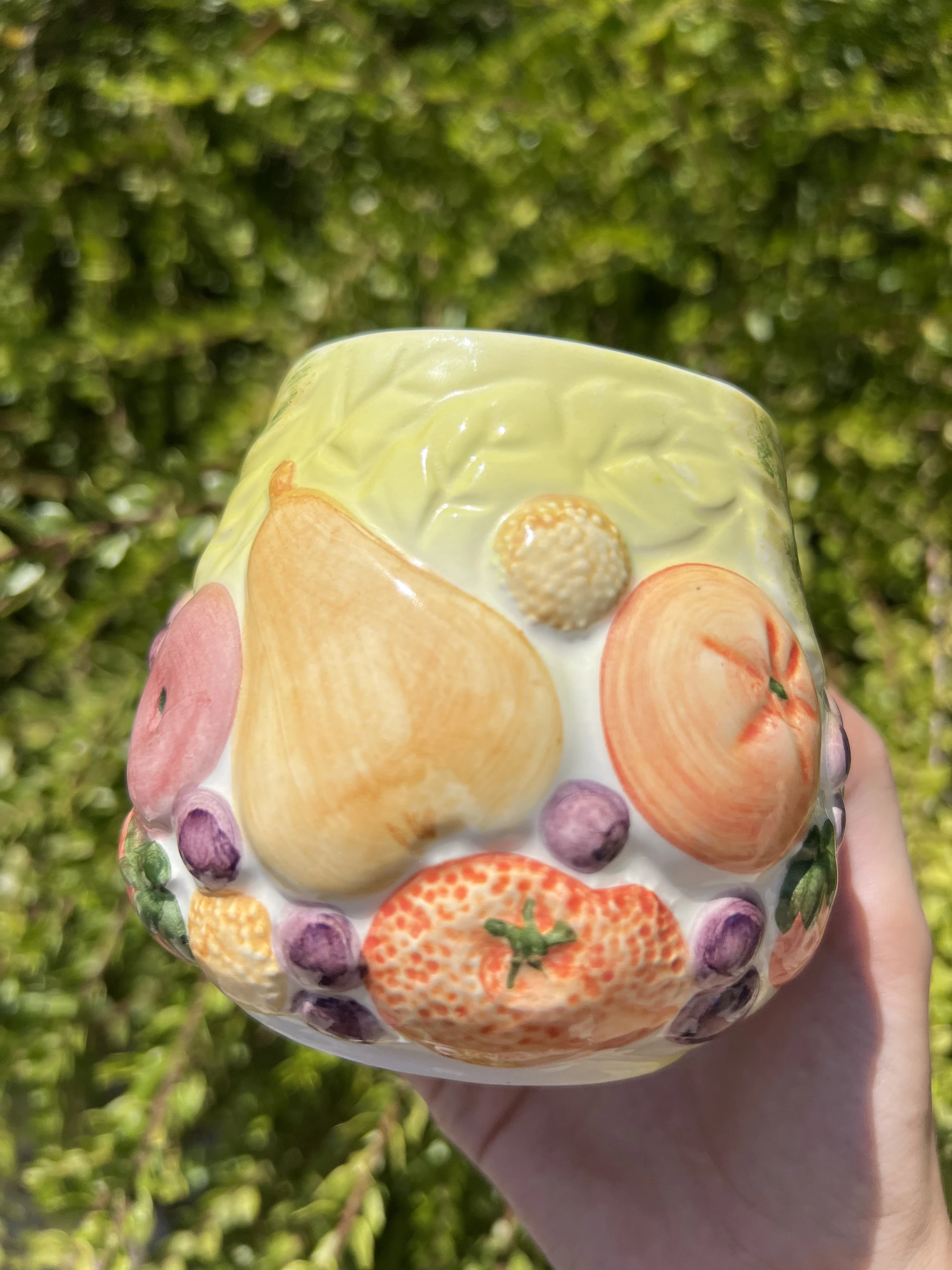 🍐 Lot 2 pots céramique barbotine fruits vintage WHAT'S avec couvercle – photo 7
